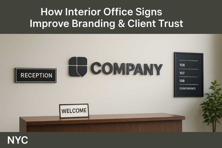 How Interior Office Signs Improve Branding & Client Trust (NYC Guide)