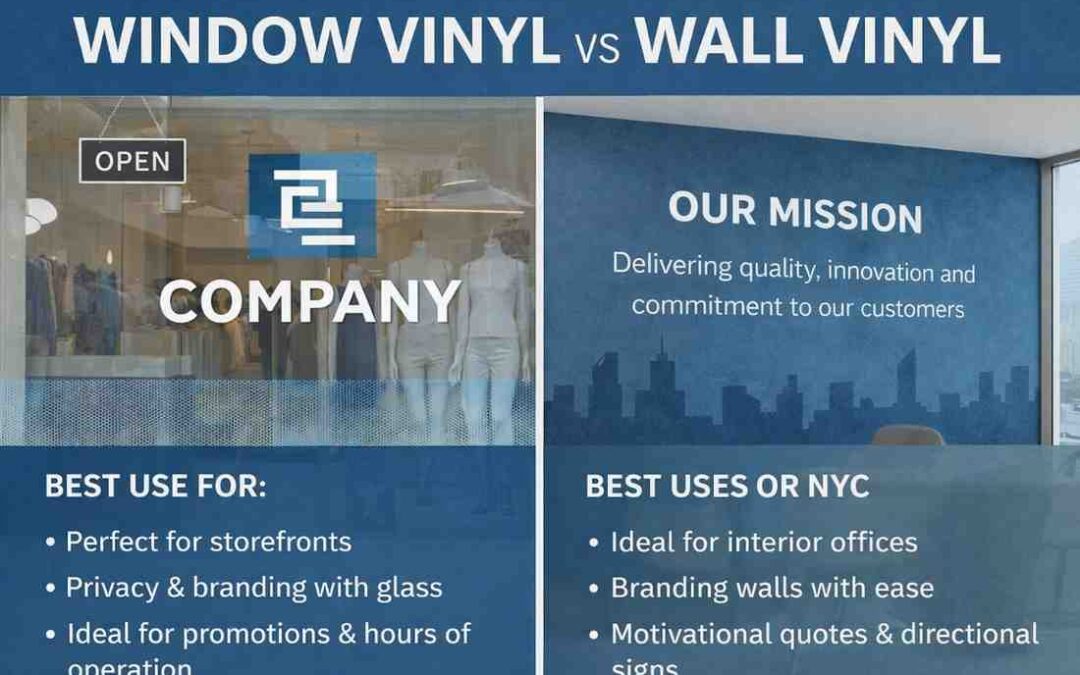 Window Vinyl vs Wall Vinyl: Best Uses for NYC Offices & Stores