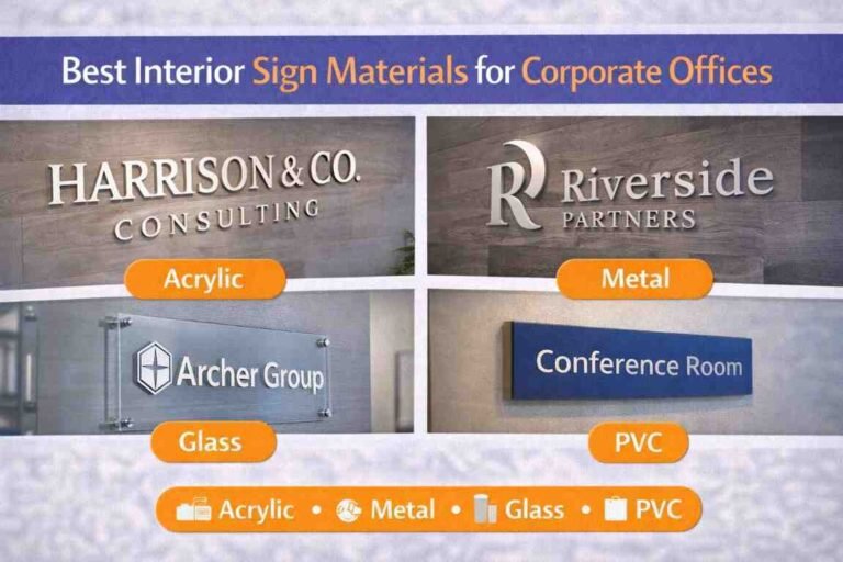 Best Interior Sign Materials for Corporate Offices