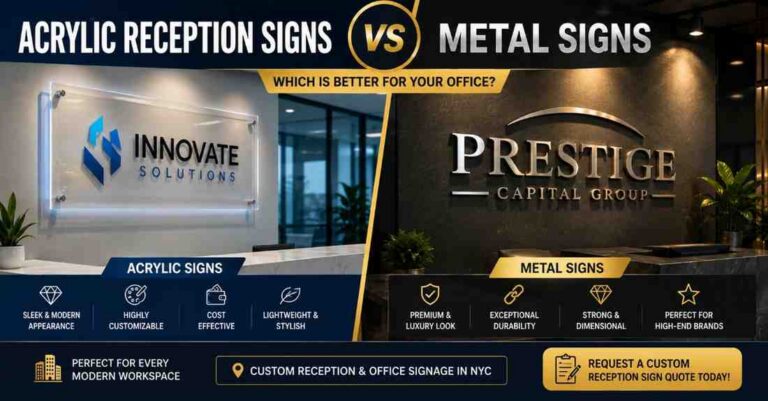 Acrylic Reception Signs vs Metal Signs: Which Is Better for Your Office?