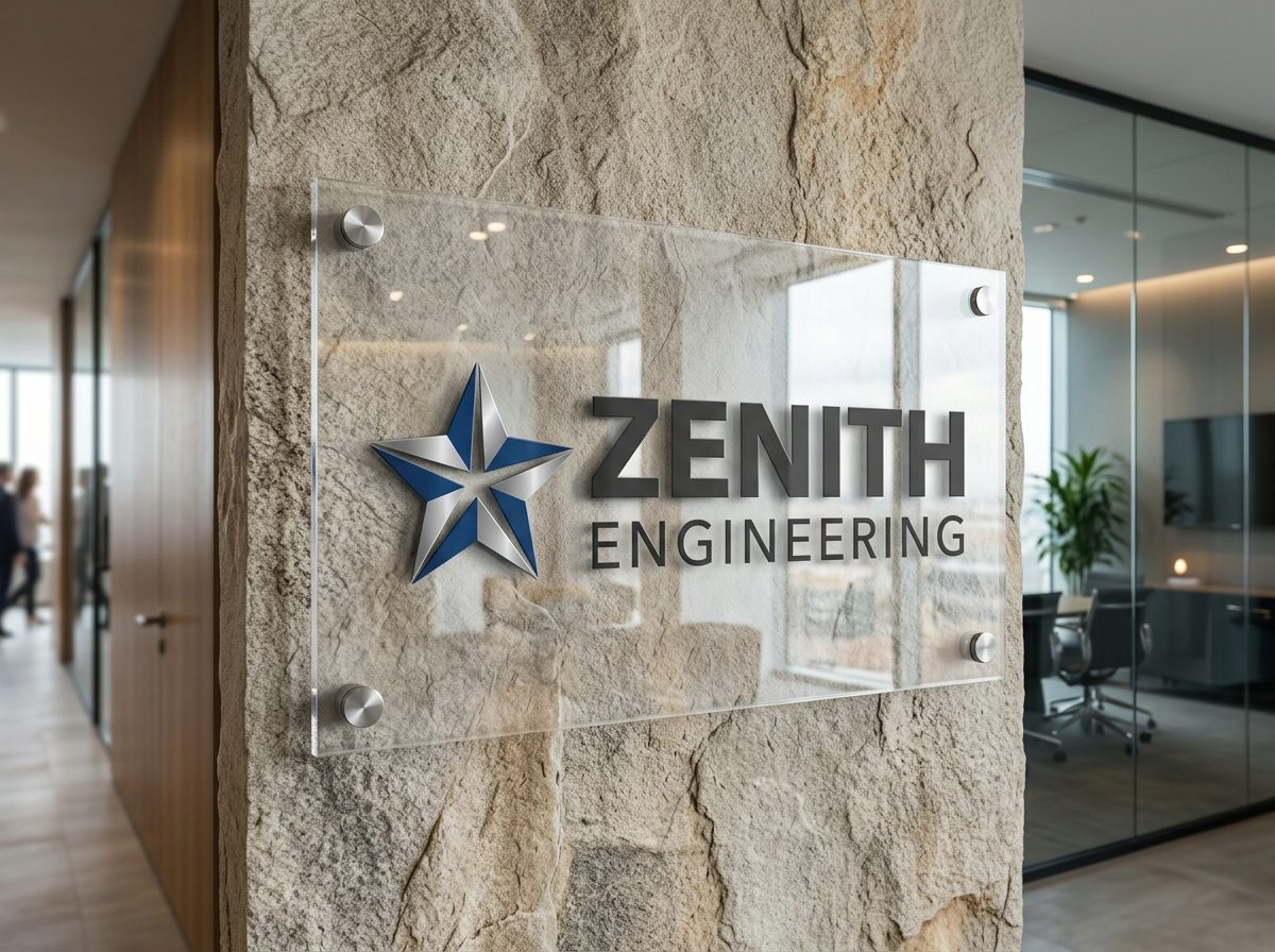 Zenith Engineering Floating Acrylic Standoff Sign
