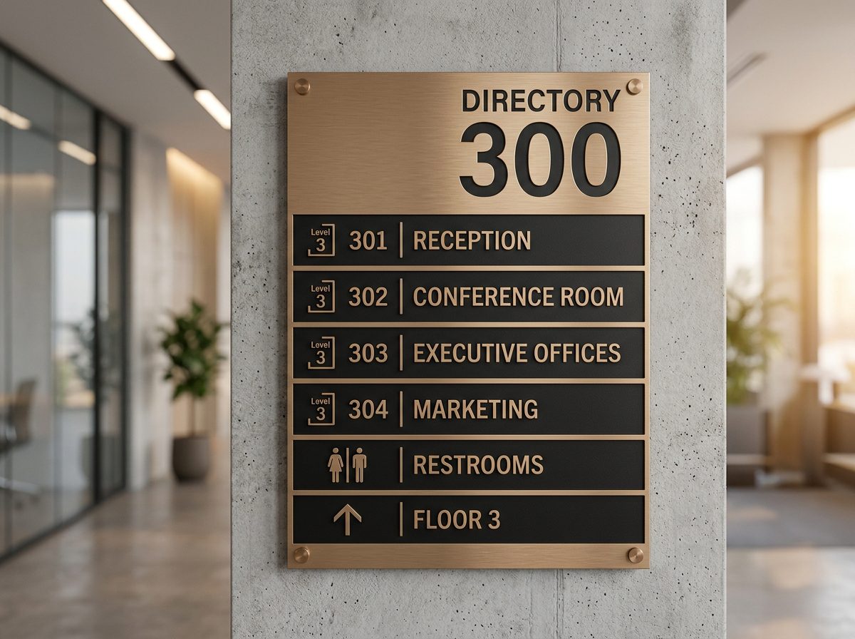 Building Directory & Wayfinding Plaque Sign