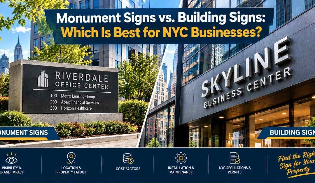 Monument Signs vs. Building Signs: Which Is Best for NYC Businesses?