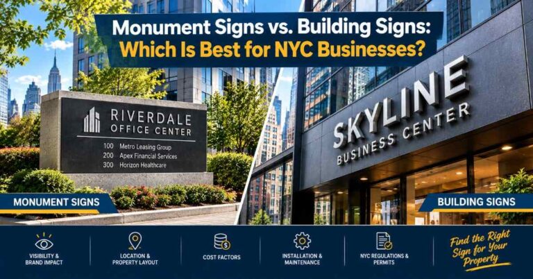 Monument Signs vs. Building Signs: Which Is Best for NYC Businesses?